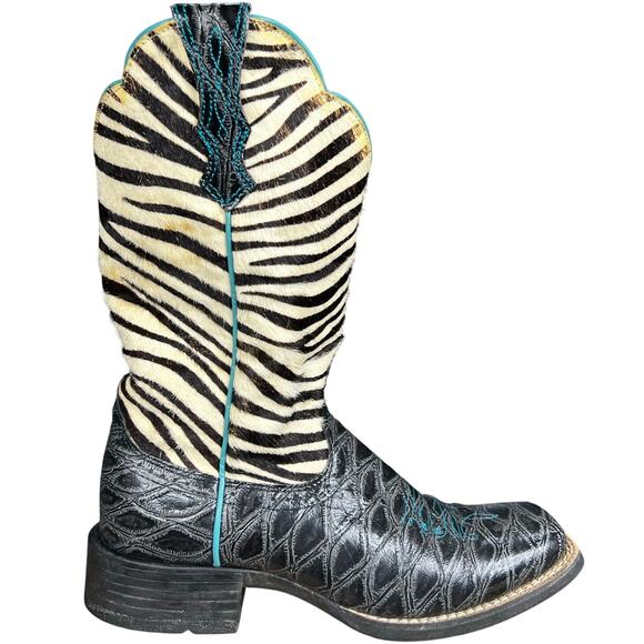 Ariat Shoes - Ariat Women’s QuickDraw Black Zebra Western Cowgirl Boot Size US 6
